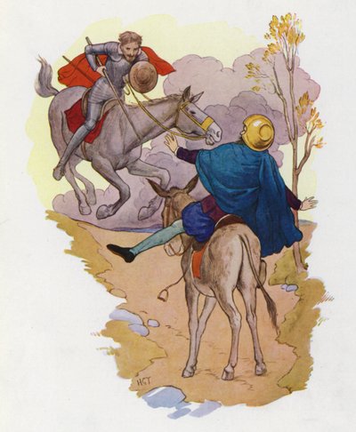 Illustrazione per Don Chisciotte (litografia a colori) da Harry George Theaker