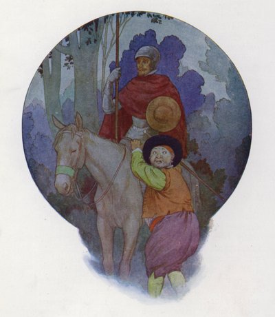 Illustrazione per Don Chisciotte (litografia a colori) da Harry George Theaker