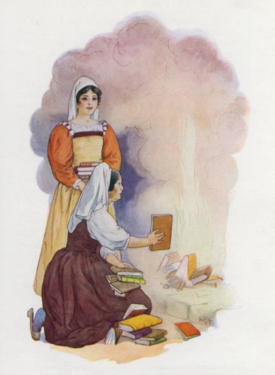 Illustrazione per Don Chisciotte (litografia a colori) da Harry George Theaker