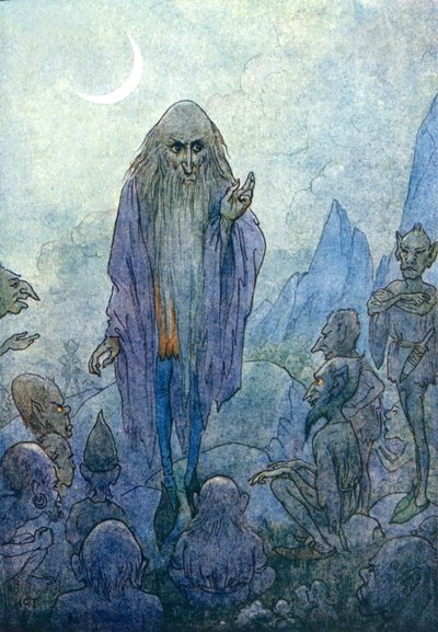 Merlino (litografia a colori) da Harry George Theaker