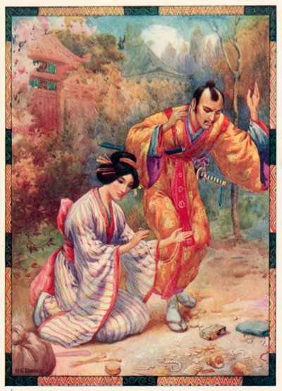 I pezzi della ciotola si erano trasformati in tesori di ogni tipo (litografia a colori) da Harry George Theaker