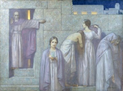 Le vergini sagge e stolte (olio su tela) da Harry George Theaker