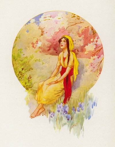 La figlia di Giairo (litografia a colori) da Harry George Theaker