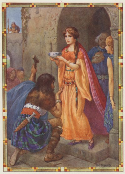 "La signora di Loch Awe", The Token (litografia a colori) da Harry George Theaker