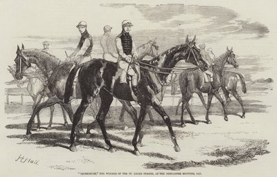 Imperieuse, la vincitrice delle St Leger Stakes, al Doncaster Meeting, 1857 da Harry Hall