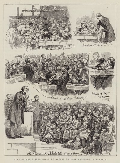 Cena di Natale offerta dagli attori ai bambini poveri di Lambeth da Harry Hamilton Johnston