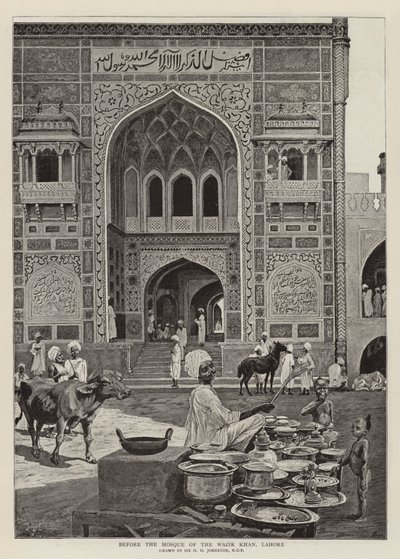 Davanti alla Moschea del Wazir Khan, Lahore da Harry Hamilton Johnston