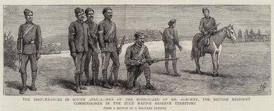 I disordini in Sud Africa, uomini della guardia del corpo del signor Osborne, il commissario residente britannico nel territorio della riserva dei nativi Zulu da Harry Hamilton Johnston