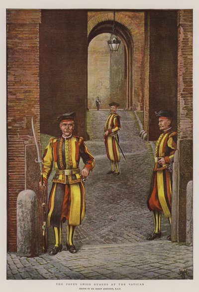 Le guardie svizzere del Papa in Vaticano da Harry Hamilton Johnston