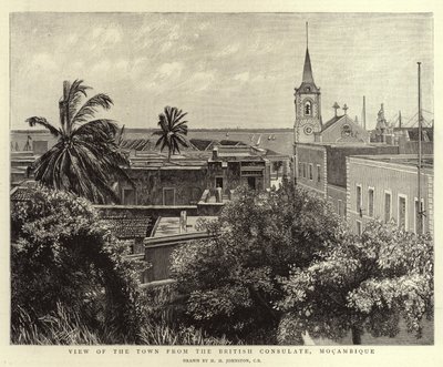 Vista della città dal Consolato Britannico, Mozambico da Harry Hamilton Johnston