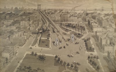 Piazza di Brooklyn del Manhattan Bridge, c.1917 da Harry M. Pettit