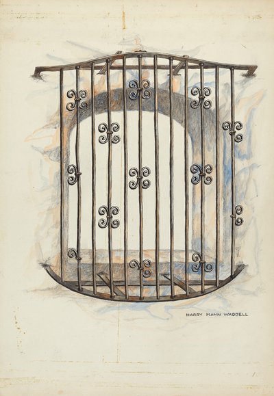 Grata di ferro alla finestra da Harry Mann Waddell