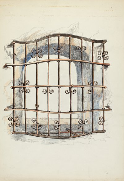 Griglia di ferro alla finestra da Harry Mann Waddell