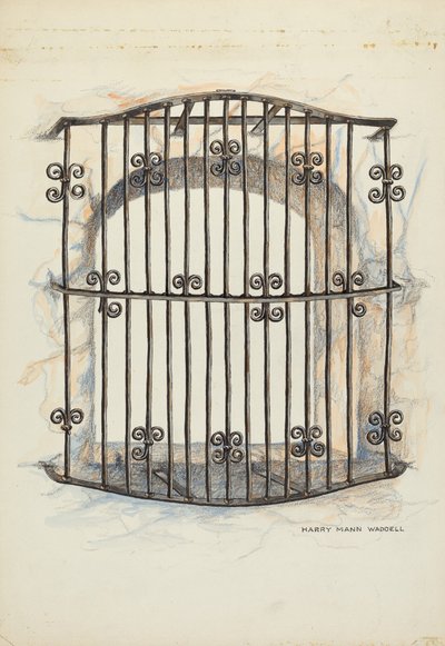 Grata di ferro alla finestra da Harry Mann Waddell