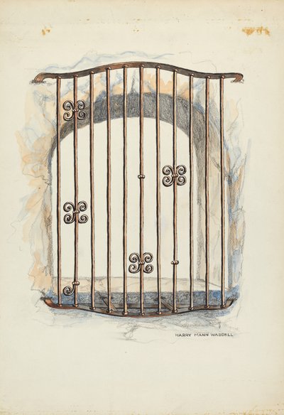 Grata di ferro alla finestra da Harry Mann Waddell