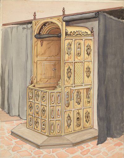 Lato della sedia del confessionale da Harry Mann Waddell