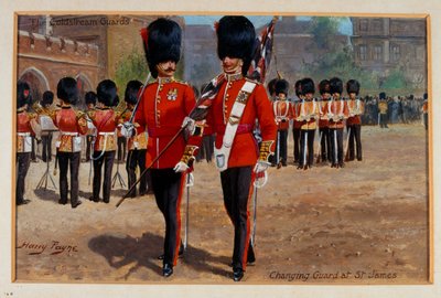 Le Guardie Coldstream cambiano la guardia a St James, circa 1905 da Harry Payne