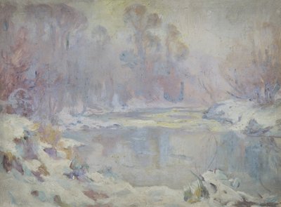 Scena fluviale in inverno da Harry William Adams