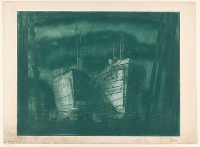 Due barche da Harry van Mook (signed by artist)