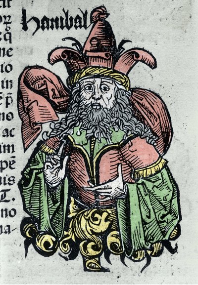 Ritratto di Annibale Barca, generale e statista cartaginese. Xilografia da "Cronache di Norimberga" di Hartmann Schedel da Hartmann Schedel