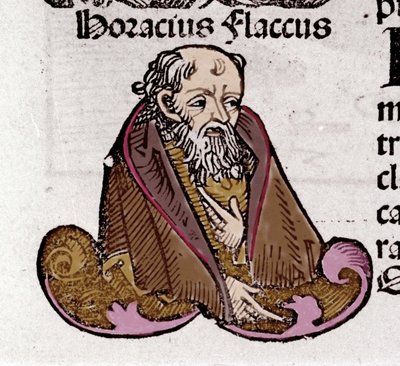 Ritratto di Orazio (Quinto Orazio Flacco) (65-8 a.C.), poeta latino. In "Liber Chronicarum" di Hartmann Schedel. 1497 da Hartmann Schedel
