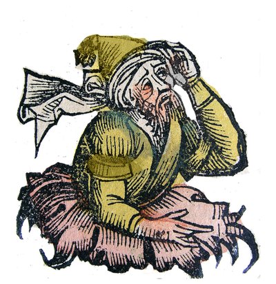 Ritratto di Parmenide di Elea, filosofo greco presocratico. Xilografia da 