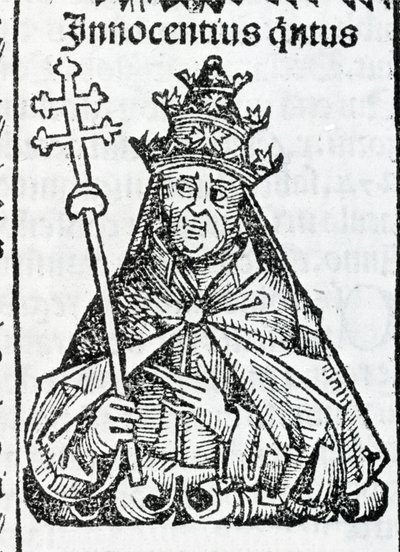 Ritratto di Papa Innocenzo IV (1195 - 1254) in Liber chronicarum di Hartmann Schedel Norimberga 1497 da Hartmann Schedel