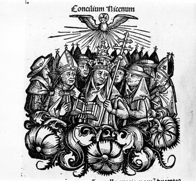 Il Concilio di Nicea. Illustrazione di "Universal Chronicles of Nuremberg" di H. Schedel da Hartmann Schedel