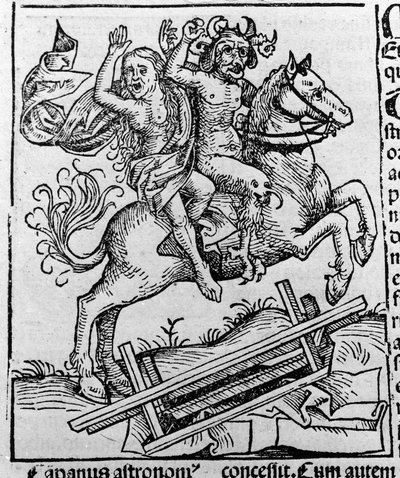 Il Re, la Strega e il Rospo di Berkeley di Guglielmo di Malmesbury. Rappresentazione della Strega di Berkeley esumata dalla bara dai demoni. Incisione da Hartmann Schedel, Liber chronicarum, Norimberga 1493 da Hartmann Schedel