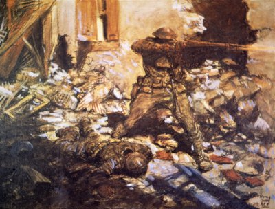 Combattimento di strada in un villaggio sulla Marna da Harvey T. Dunn
