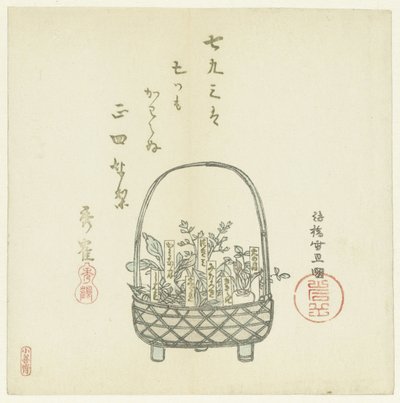 Un cesto di giovani germogli da Hasegawa Settan