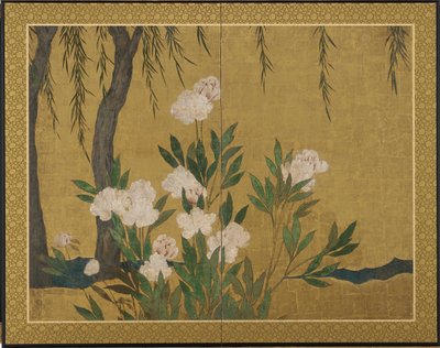 Peonie e salici da Hasegawa Tonin