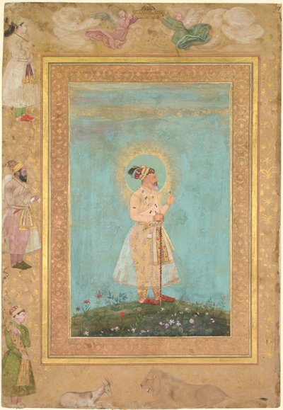 Shah Jahan con uno spinello e una lunga spada del Deccan, dal Tardo Album di Shah Jahan, c. 1650 da Hashim