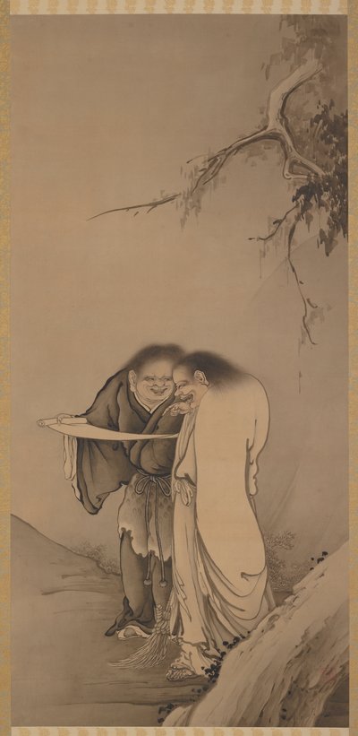 Gli Immortali Taoisti Cinesi, Han-shan e Shih-te Kanzan e Jittoku, era Meiji, 1886 da Hashimoto Gaho