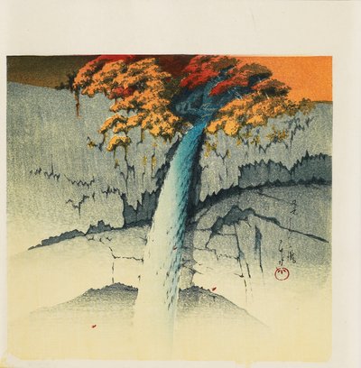 Stampa su legno - Cascate di Kegon, Nikko, 1988 da Hasui Kawase