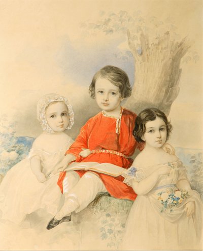 Bambini in un paesaggio da Hau