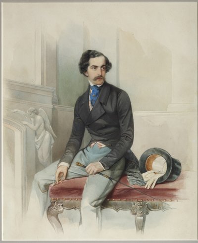 Ritratto di Alexey Arkadyevich Stolypin Mongo 1816-1858, 1845 da Hau