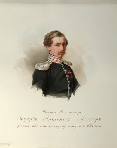 Ritratto di Eduard Antonovich Moller dal Album delle Guardie Imperiali a Cavallo da Hau