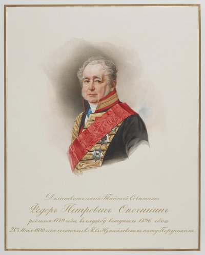 Ritratto di Fëdor Petrovič Opočinin 1779-1852, c. 1850 da Hau