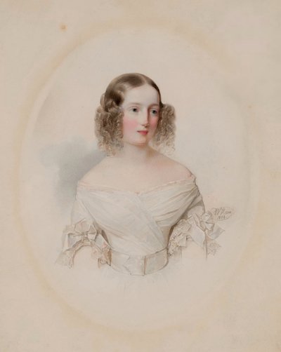 Ritratto della Granduchessa Olga Nikolaevna di Russia 1822-1892, Regina di Württemberg, 1838 da Hau