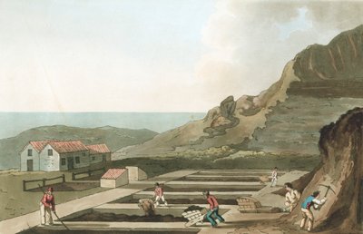 Veduta generale di una fabbrica di allume nell