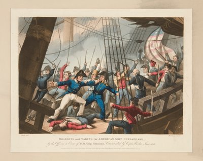 Abbording e presa della nave americana Chesapeake da Heath