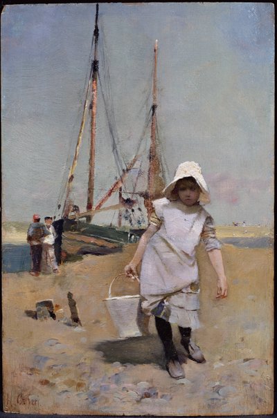 Una ragazza pescatrice bretone da Hector Caffieri