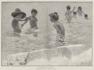 Bambini che fanno il bagno da Hector Caffieri