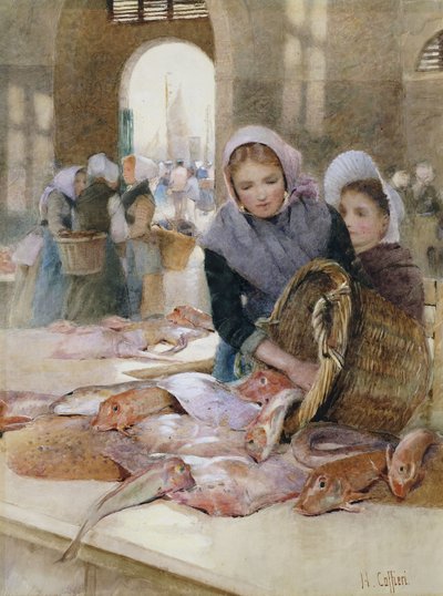 Donne al Mercato del Pesce, Boulogne da Hector Caffieri