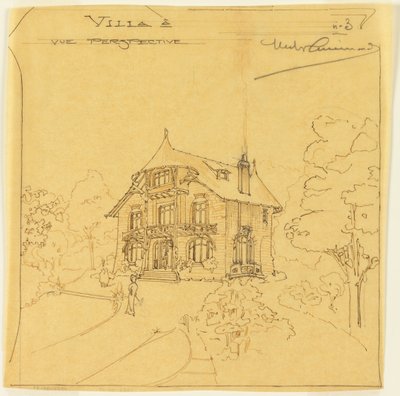 Vista prospettica di una villa da Hector Guimard