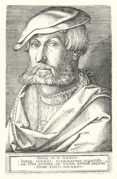 Autoritratto di Heinrich Aldegrever, pittore e incisore tedesco da Heinrich (after) Aldegrever