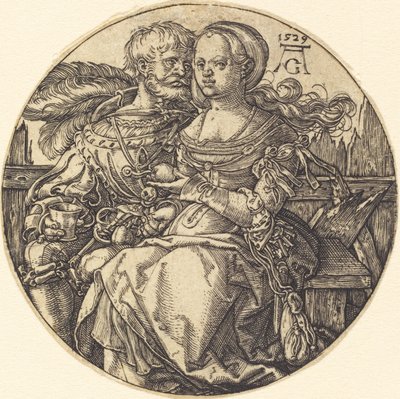 Una coppia di amanti seduti da Heinrich Aldegrever