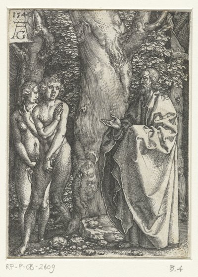 Adamo ed Eva si vergognano da Heinrich Aldegrever
