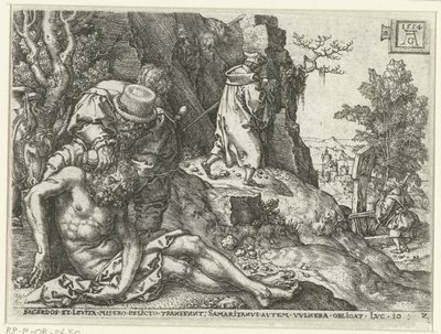 Il buon samaritano cura le ferite da Heinrich Aldegrever